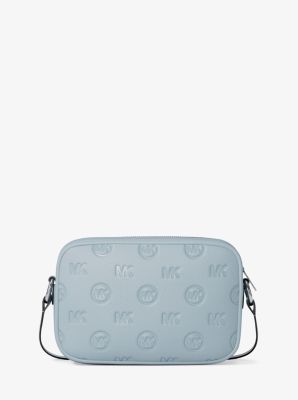 Jet Set Travel Large Logo Debossed Camera Crossbody Bag in PALE OCEAN | Michael Kors