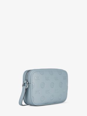 Jet Set Travel Large Logo Debossed Camera Crossbody Bag in PALE OCEAN | Michael Kors