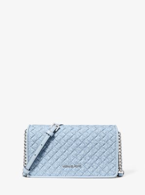 Bandolera Jet Set Travel tejida con logotipo exclusivo in OC&Eacute;ANO P&Aacute;LIDO | Michael Kors