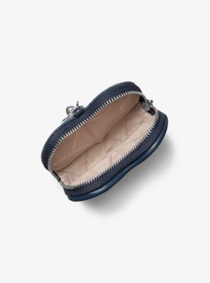 Jet Set Travel Matelass&eacute; Denim Heart Coin Pouch in DENIM | Michael Kors