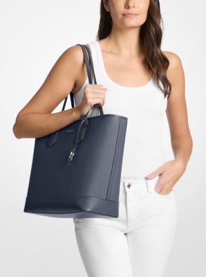 Bolso tote Eva grande de piel saffiano in AZUL MARINO | Michael Kors
