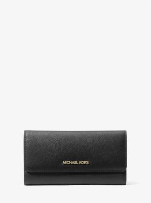 Jet Set Travel Crossgrain Leather Tri Fold Wallet Michael Kors