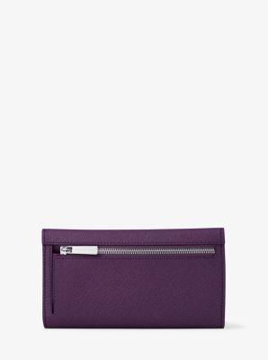 Jet Set Large Saffiano Leather Tri-Fold Wallet