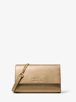 Metallic Saffiano Leather 3-in-1 Crossbody Bag