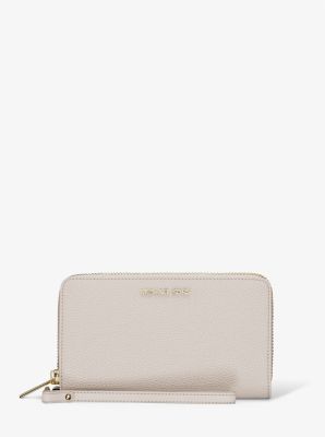 Grande pochette-bracelet en cuir grainé pour téléphone intelligent