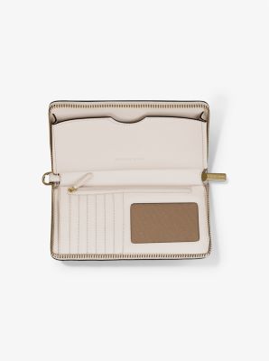 Grande pochette-bracelet en cuir grainé pour téléphone intelligent