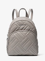 Abbey Medium Quilted Leather Backpack - PEARL GREY - 35S9SAYB2T