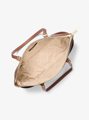 Michael Kors JET SET Large Monogram Travel Tote Shoulder bag Vanilla/Luggage