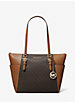 Charlotte Large Logo and Leather Top-Zip Tote Bag image number 0
