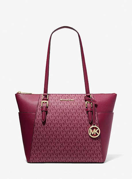 Charlotte Large Logo and Leather Top-Zip Tote Bag - MULBERRY MLT - 35T0GCFT3B