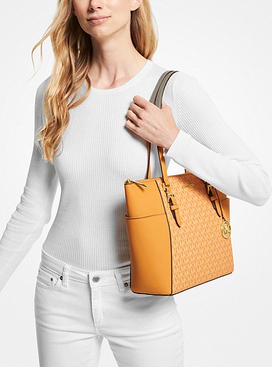 Charlotte Large Logo And Leather Top-zip Tote Bag | Michael Kors