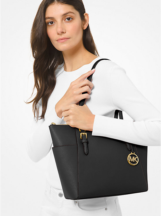 Charlotte Large Saffiano Leather Top-Zip Tote Bag | Michael Kors 
