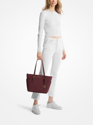 Charlotte Large Saffiano Leather Top-Zip Tote Bag image number 2