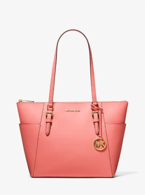 Charlotte Large Saffiano Leather Top-Zip Tote Bag | Michael Kors