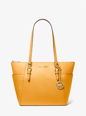 Grand sac fourre tout Charlotte en cuir Saffiano a fermeture eclair sur le dessus Michael Kors Canada