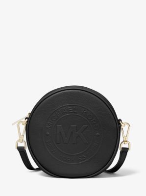 Fulton Small Logo Debossed Leather Canteen Crossbody Bag Michael