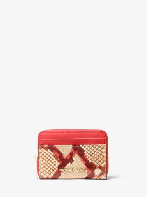 Jet set travel large python embossed leather wristlet sale