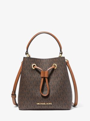  Michael Kors Small Suri Bucket Bag Tote Crossbody Black MK  Signature Leather PVC : Clothing, Shoes & Jewelry