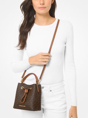 Suri small quilted faux leather bucket bag