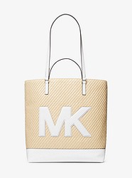 Kelli Large Logo Straw Tote Bag - OPTIC WHITE - 35T0GWQT7W