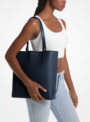 Kelli Large Two-Tone Pebbled Leather Tote Bag