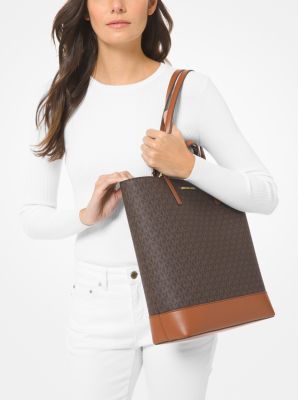 Kelli Large Two-Tone Logo Tote Bag