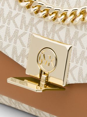 Michael Kors Bags | Nwt Lita Medium Leather Crossbody | Color: Gold/Pink | Size: Os | Ovoxolover's Closet