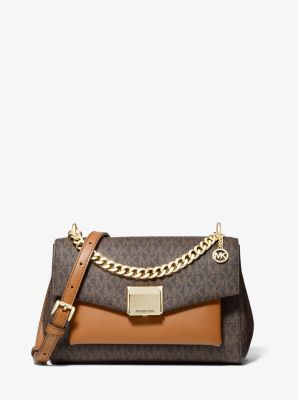 Lita Medium Two-Tone Logo Crossbody Bag | Michael Kors