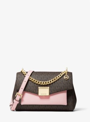 Lita Medium Two-Tone Logo Crossbody Bag | Michael Kors