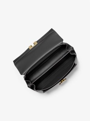 Michael Kors Lita Small Leather Crossbody Bag (Black): Handbags