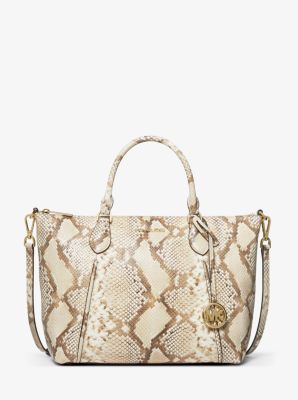 Maddie Embossed Snakeskin Satchel