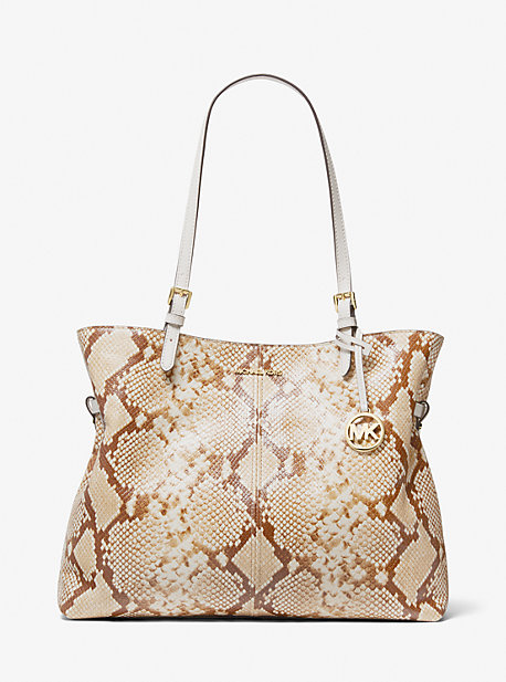Michael Kors Lenox Large Python Embossed Leather Tote Bag In Natural ...