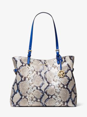 lenox large python embossed leather tote bag