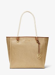 Blakely Large Metallic Canvas Tote Bag - PALE GOLD - 35T0GZLT7C