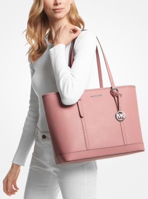 Michael Kors Outlet Jet Set Travel Large Saffiano Leather Tote Bag in Pink - One Size