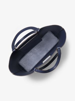 Kelli Large Color-Block Pebbled Leather Tote Bag