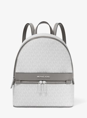 Descubrir 51+ imagen grey and white michael kors backpack