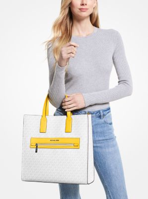 Michael Kors Bags | Michael Kors Kenly Large Tote | Color: White/Yellow | Size: Large | Styleup007's Closet