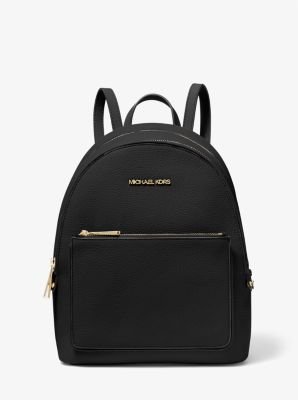Total 32+ imagen michael kors black leather backpack purse
