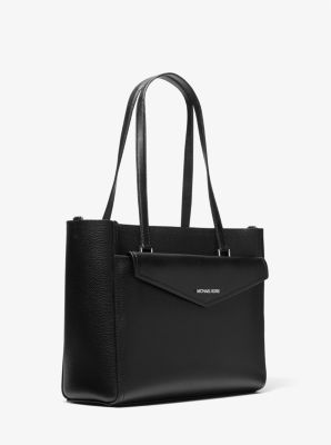 Michael Kors Maisie Large Pebbled Leather 3-in-1 Tote Bag Black MK Signature