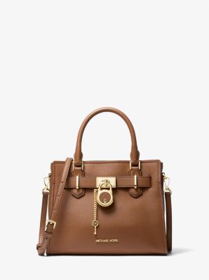Michael Kors Hamilton Small Leather Satchel In Brown