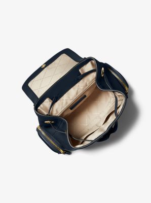 Jet Set Medium Pebbled Leather Backpack in NAVY | Michael Kors