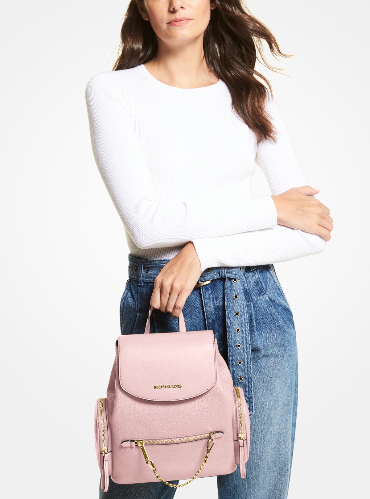 Jet Set Medium Pebbled Leather Backpack 多视角