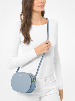 Michael Kors Women's Jet Set Travel Medium Saffiano Leather Crossbody Bag - Blue - Shoulder Bags