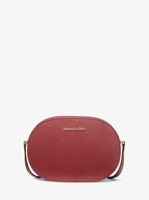 Michael Kors Outlet Jet Set Medium Saffiano Leather Crossover Wristlet in Red - One Size