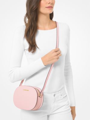 Jet Set Travel Medium Saffiano Leather Crossbody Bag in POWDER BLUSH | Michael Kors