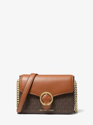 Wanda Small Logo and Pebbled Leather Crossbody Bag Michael Kors