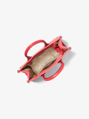 Mirella Small Striped Cotton Canvas Crossbody Bag Michael Kors