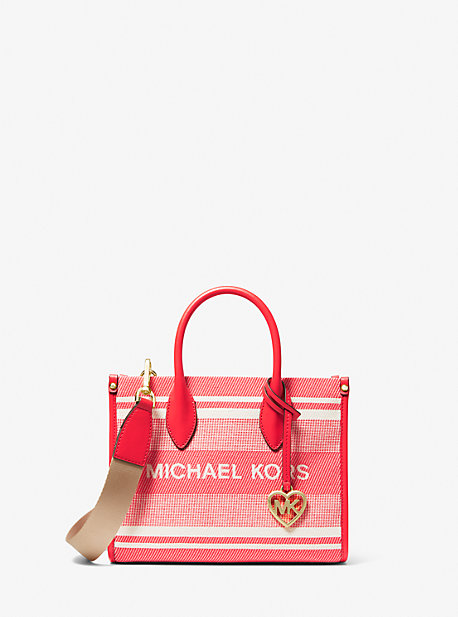 마이클 마이클 코어스 크로스바디백 Michael Michael Kors Mirella Small Striped Cotton Canvas Crossbody Bag