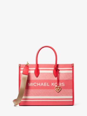 Michael Kors Mirella Small Powder Blush Canvas Shopper Crossbody